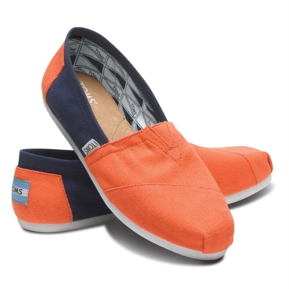 Tom’s limited edition orange/blue campus classics